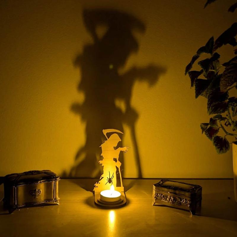 Wooden Crafts Ghost Candles Ghost Horror Halloween Party Decoration Home Living Room Ornament