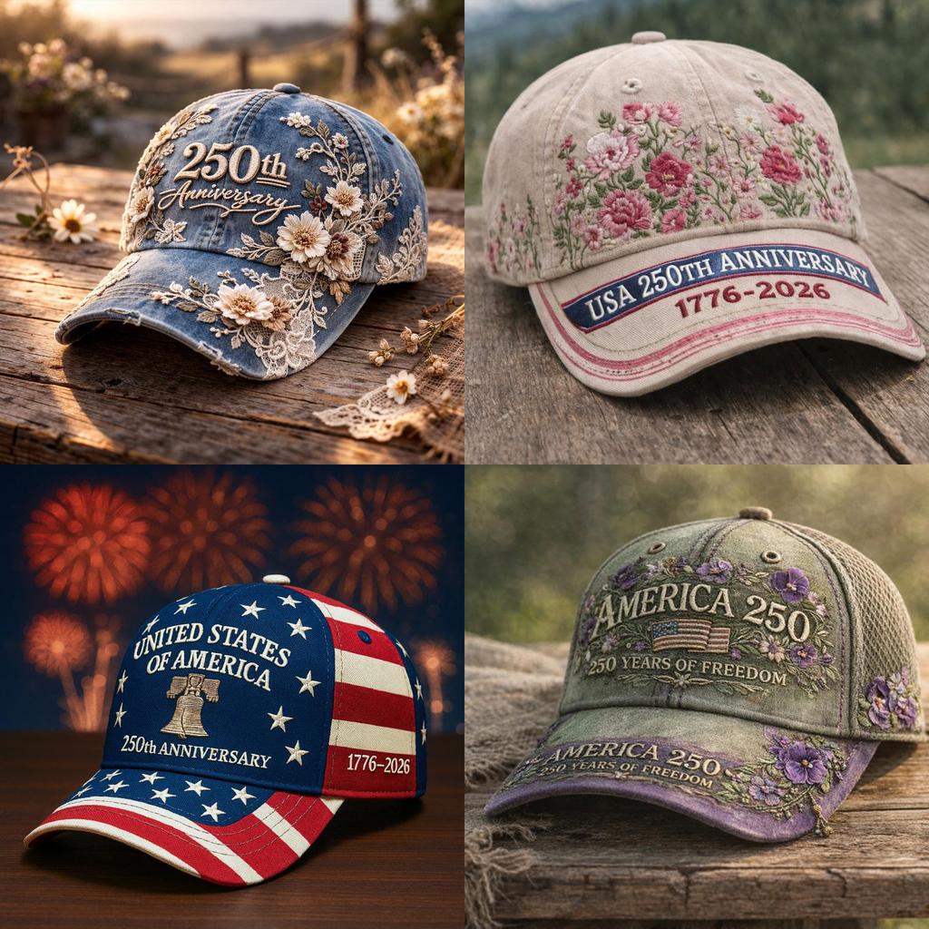 250th Anniversary 3d Printed Baseball Cap With Curved Brim For Casual Wear
