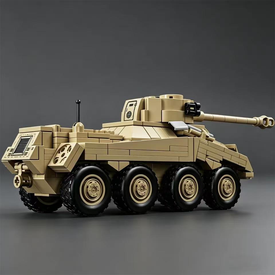 WW2 German Army Heavy Armored Vehicle Model Assembly Military Building Blocks Bricks Educational Toys Boys Childrens Birthday New Year Gifts