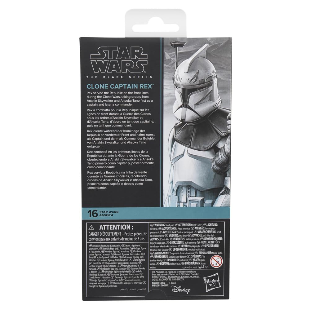 Hasbro Star Wars Black Series Clone Captain Rex, Star Wars: Ahsoka Premium Collection 15cm Action Figure G1557 Authentic