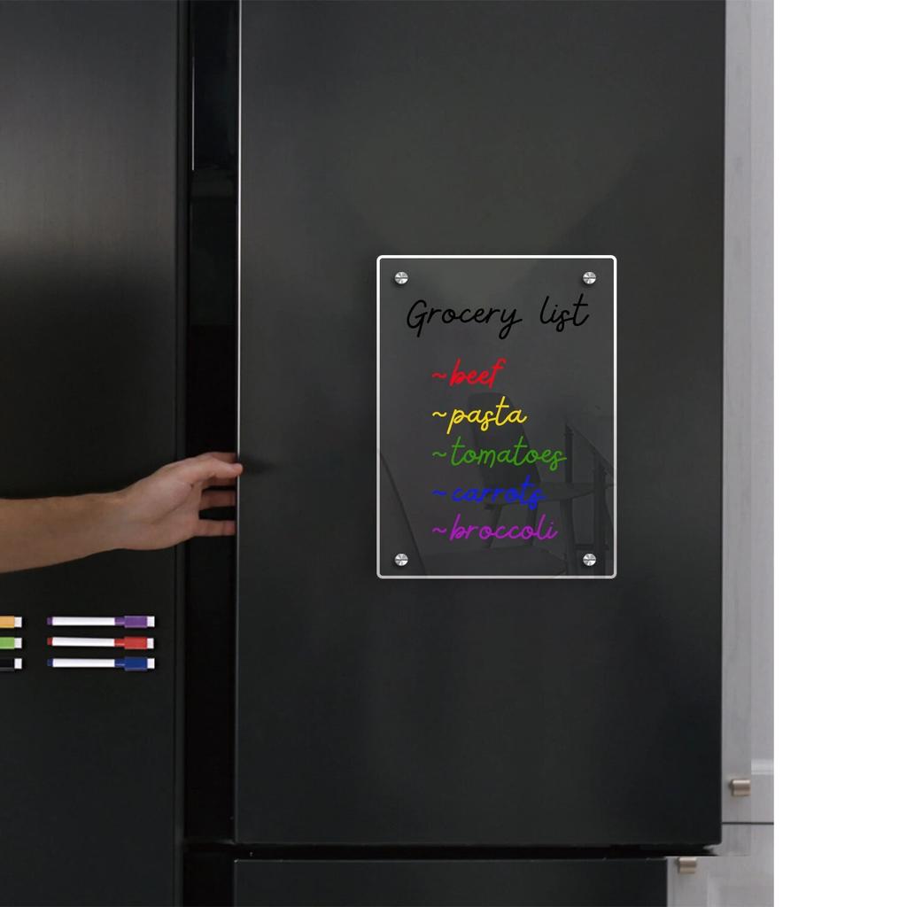 Магнитная прозрачная акриловая доска для объявлений с планом на неделю, стираемая магнитная наклейка на холодильник