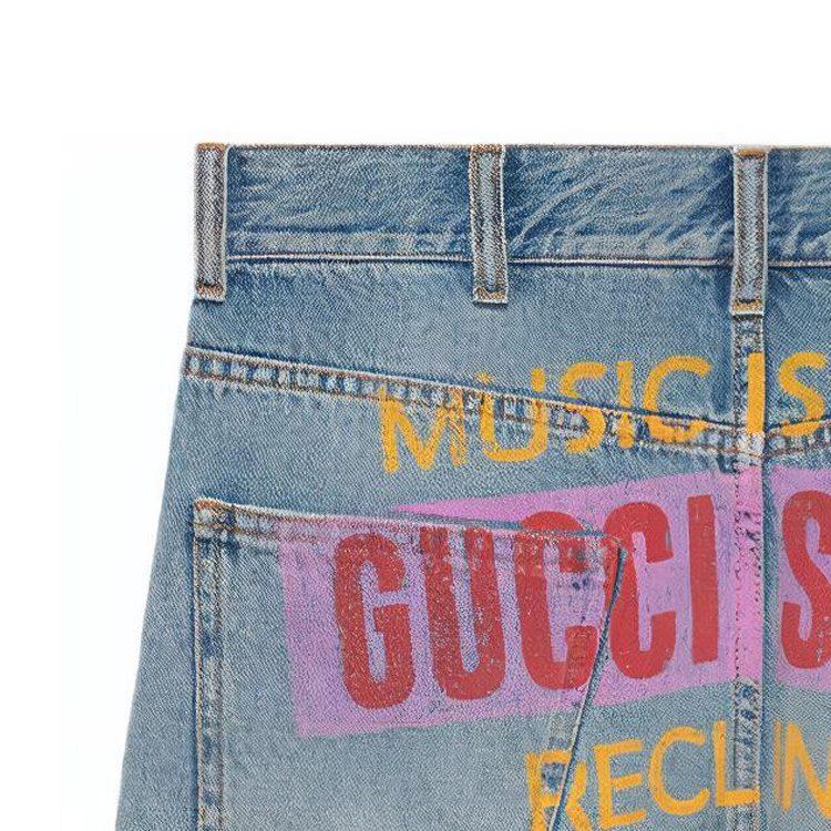 GUCCI Denim Shorts Women's Light Blue 677260-XDBUV-4452