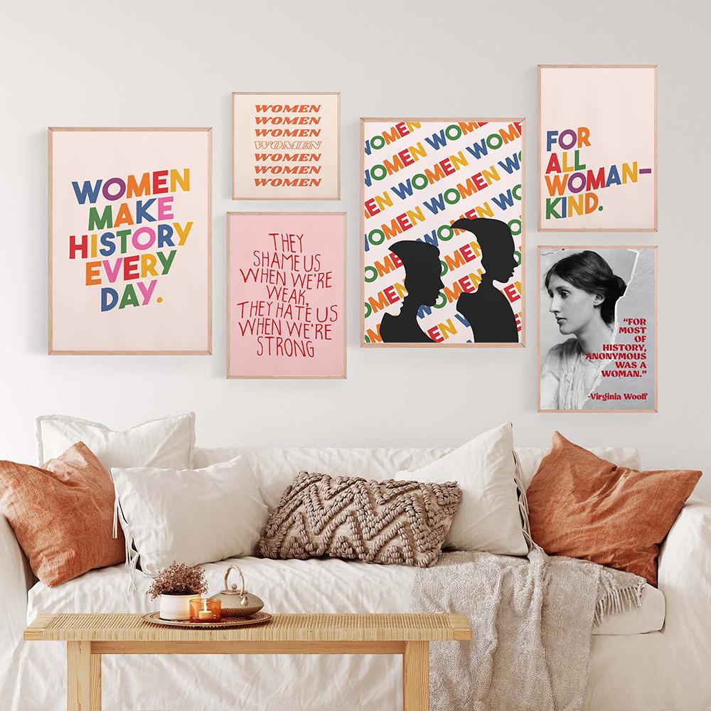 Феминистские женские подарки, офисная настенная типография, принт плаката, Великая материнская любовь, холст, картина для комнаты, домашний декор, цитата, абстрактное искусство