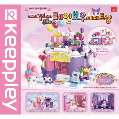 Блоки Sanrio My Melody и Kuromi's Rainbow Dessert Shop, разноцветные популярные корейские игрушки