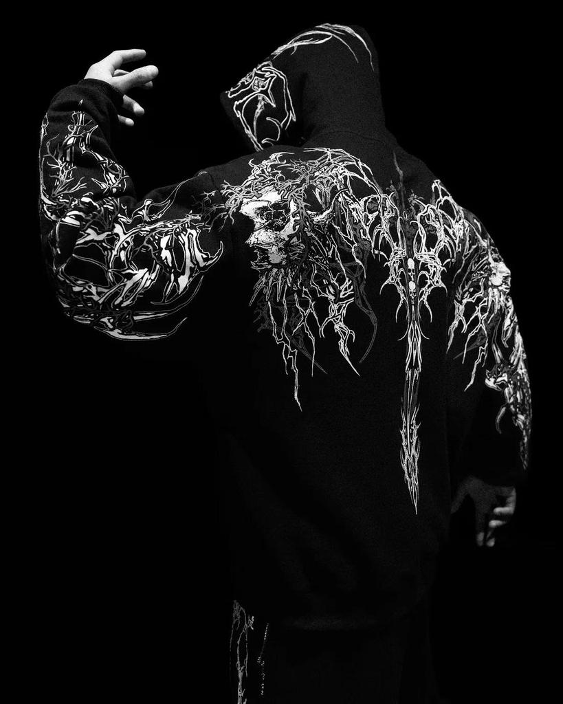 Мужская толстовка Breathedivinity в темном стиле - Модная спортивная верхняя одежда Осень/Зима