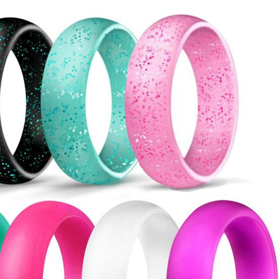 10 шт. кольцо для пары красивое универсальное гибкое гладкое декоративное силиконовое флэш-порошок женское кольцо на каждый день