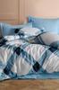 Andri Bedding Set 4 Pcs, Duvet Cover, Bed Sheet, Pillowcase, Double Size, Self Patterned, Wedding, Daily Use Blue
