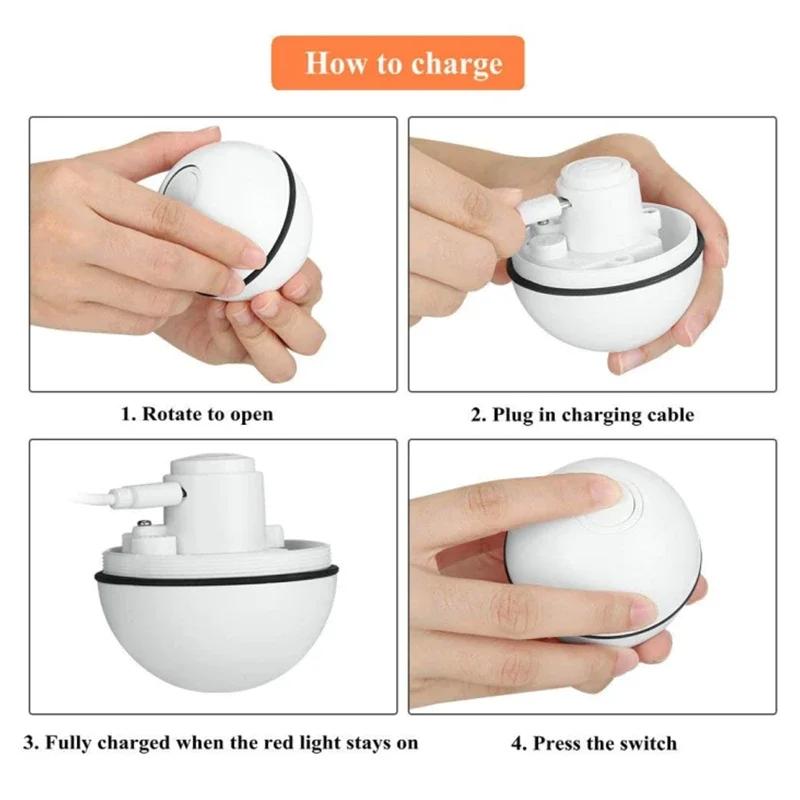 Автоматические умные игрушки для кошек, интерактивные, кошачьи мяты, USB-перезаряжаемые, вращающиеся, цветные светодиодные колокольчики для кошек и котят