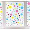 Whaline 9 Sheets Polka Dots Window Clings Back to School Colorful Circle Dots Window Stickers Large Small Round Polka Dot Double-Sided Windows Decals