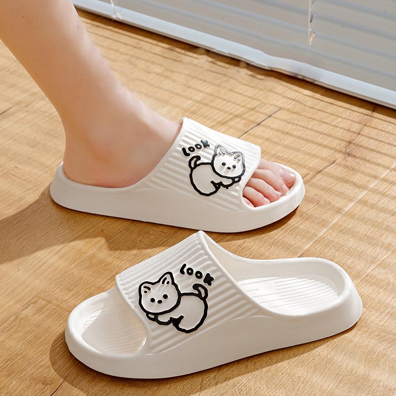 Модные летние домашние тапочки с мягкой подошвой для женщин и мужчин, толстые нескользящие тапочки для ванной с рисунком, женские пляжные сандалии, шлепанцы для душа