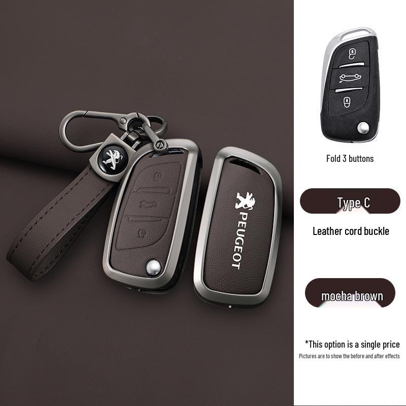 Peugeot Key Case for 308, 207, 408, 508, 307, 301, 3008 - Metal Shell, Modified Package.