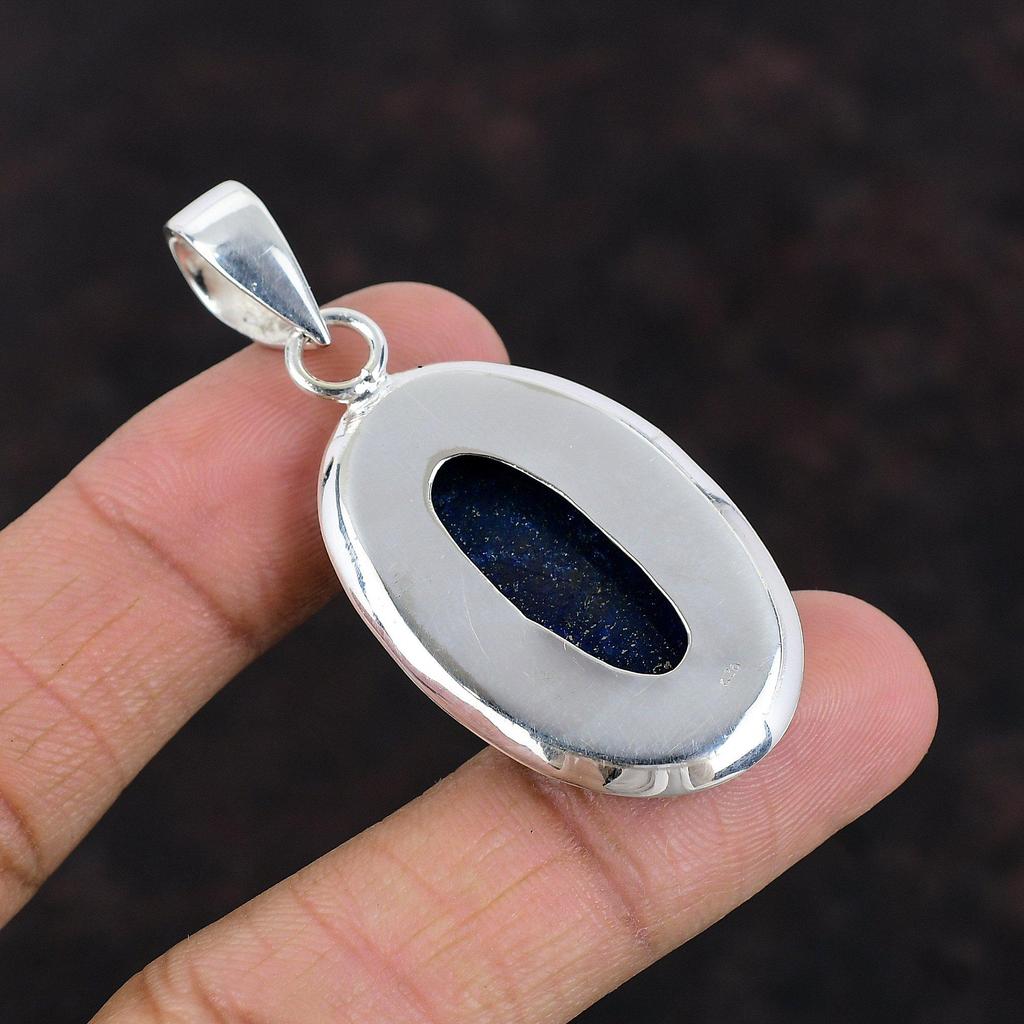 Lapis Lazuli Pendant Real Gemstone Handmade Jewelry 925 Sterling Silver Pendant Natural Lapis Lazuli Jewelry Gift For Her Birthstone Pendant