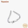 Tancise Classic 925 Sterling Silver Zircon Ring Ladies Jewelry Wedding Promise Party Gift