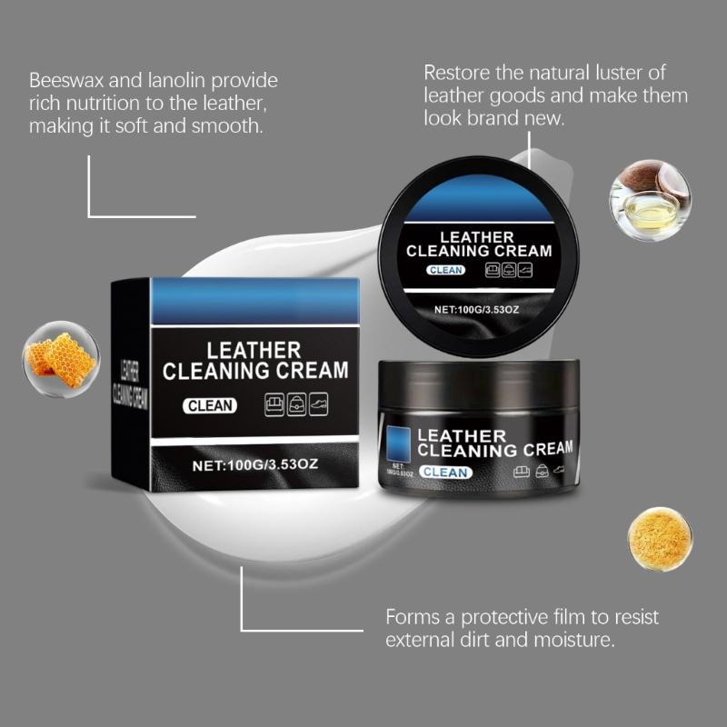 Мягкая очищающая паста для кожи Очиститель кожи для салона автомобиля с натуральными ингредиентами Объем 100 г для деликатных поверхностей