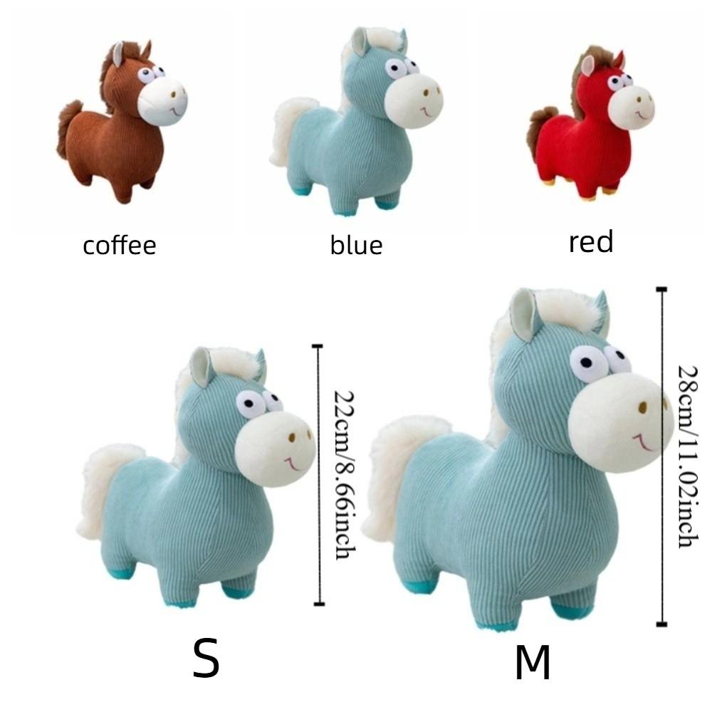 Soft Cartoon Horse Doll Mascot Dolls Horse Doll Ornament Zodiac Pony Figurine Desktop Decoration