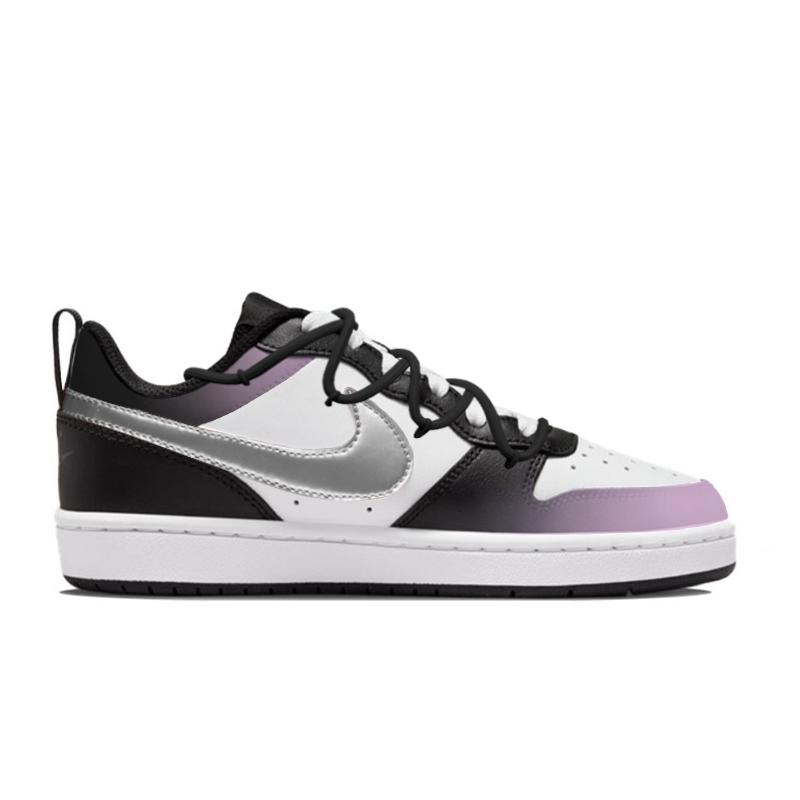 Nike Court Borough Sweetheart Punk Abrasion Resistant Low top Skateboard Shoes Women's Black Silver Pink BQ5448-115(Team598-)