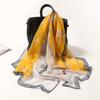 [brisand] 160*50cm Women Flower Print Long Soft Wrap Scarf Simulation Silk Shawl Scarves