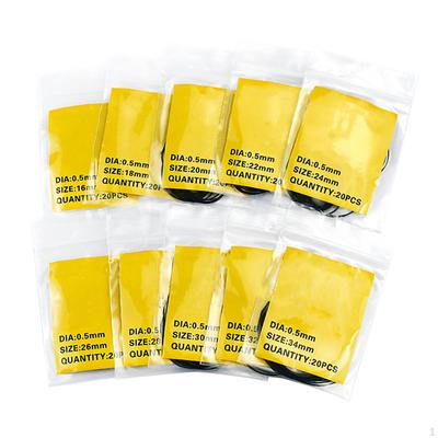 200 шт., прокладка задней крышки корпуса часов, уплотнительные прокладки, 10 различных размеров, сменные ювелирные изделия 16 мм-34 мм