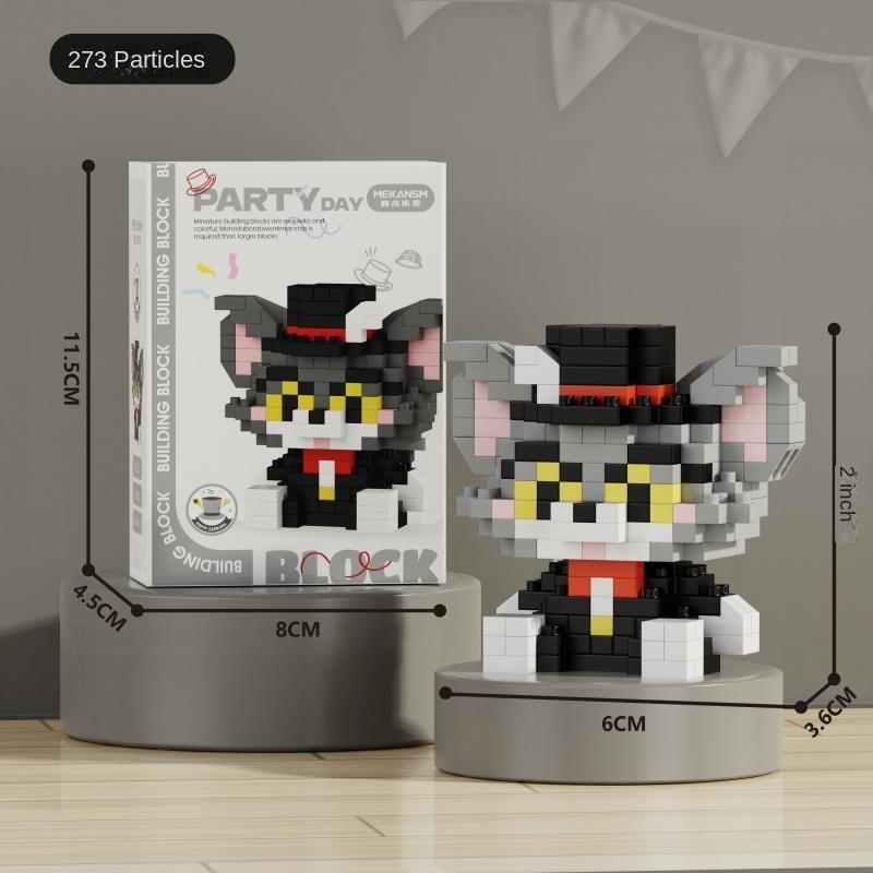 Строительные блоки из микро-бриллиантов с животными для вечеринок, креативные развивающие игрушки для девочек, подарки для детей 6/7/8/10 лет