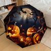 1pc Halloween Night with Jack-o'-lanterns Umbrella with Plastic Handle,Suitable for All Seasons Home Travel Outdoor UmbrellaDD1288
