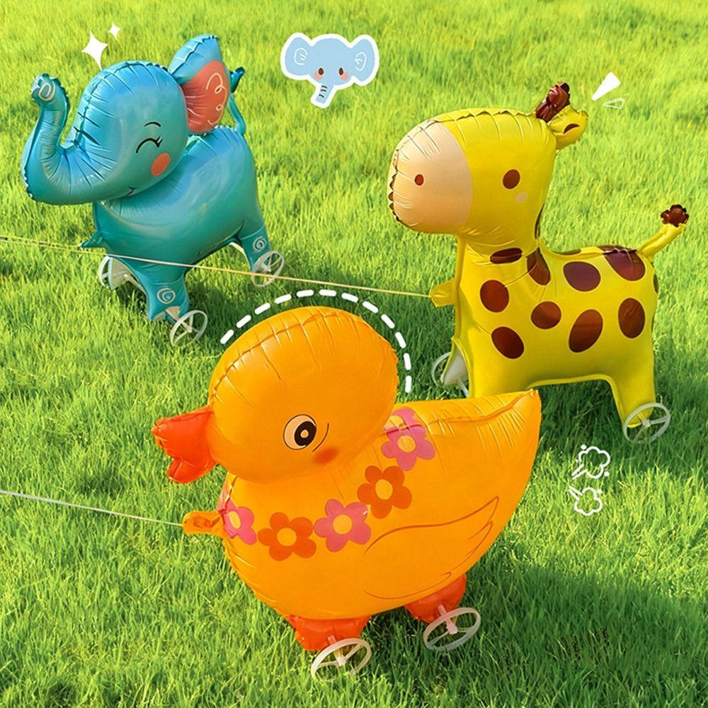 With Wheels Standing Foil Balloons Movable Design Foil Balloons With Wheel Kids Birthday Party