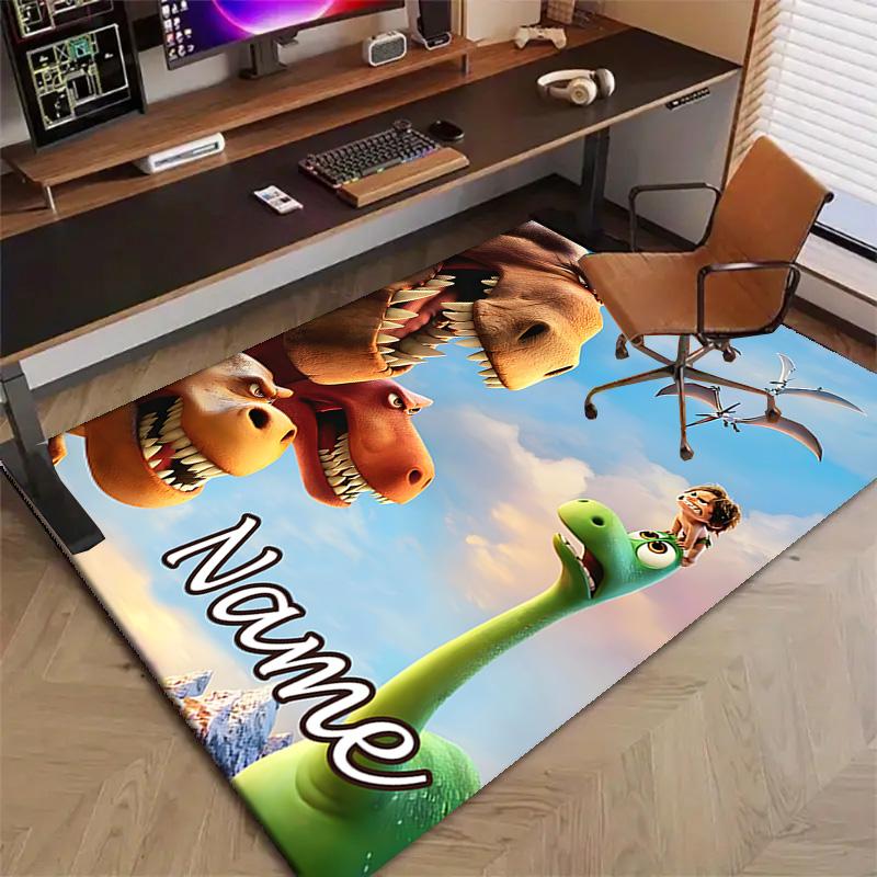 Custom The Good Dinosaur Mat Personalized Name, Polyester Washable Indoor Entryway Rug, Gift for Christmas, Easter, Thanksgiving Day