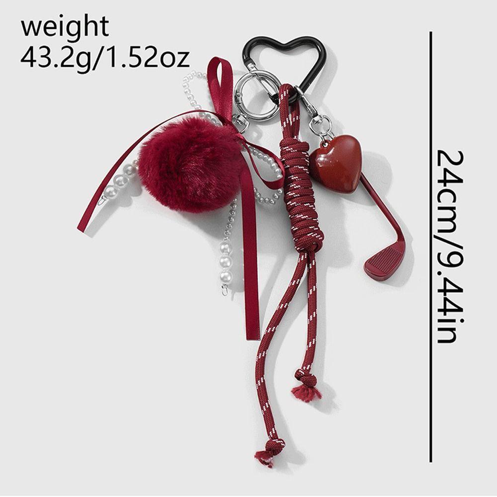 New Woven Rope Bow Keychain DIY Sweet Pendant Heart Bag Keyrings