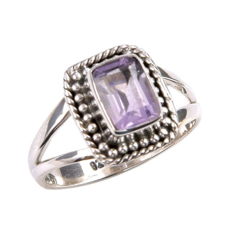 Natural Pink Amethyst Gemstone Handmade 925 Solid Silver Jewelry Ring S.5.5 m0O29