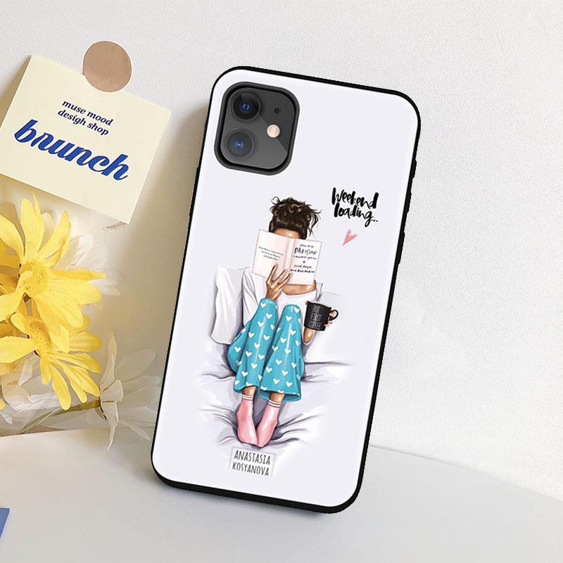Мягкий силиконовый чехол из ТПУ для телефона Samsung Galaxy A50 A30 S20 S21 Plus IPhone Xiaomi Redmi Note 9S Huawei Fashion Girl Pattern Case Cover