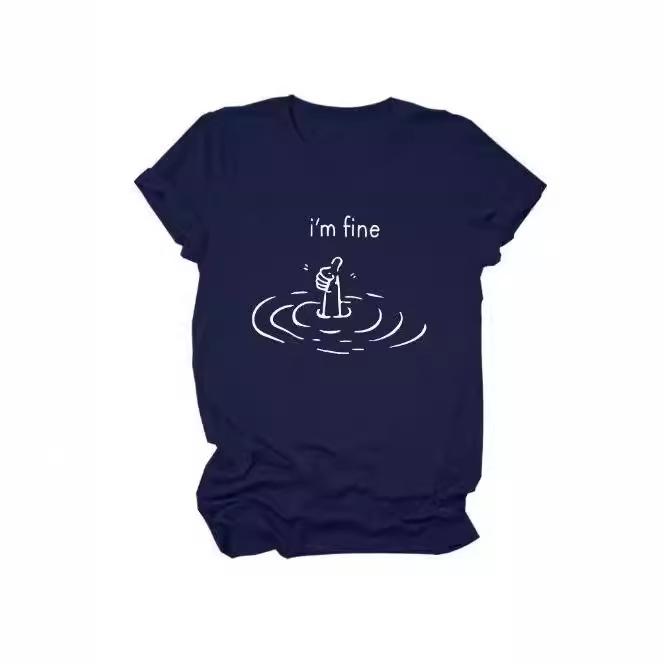2024 summer hot-selling new fashionable versatile letter pattern printed T-shirts