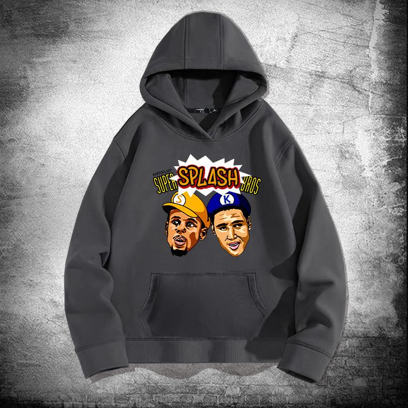 Warriors Splash Brothers hooded sweater men and women trendy basketball sports loose shoulder hoodie jacket