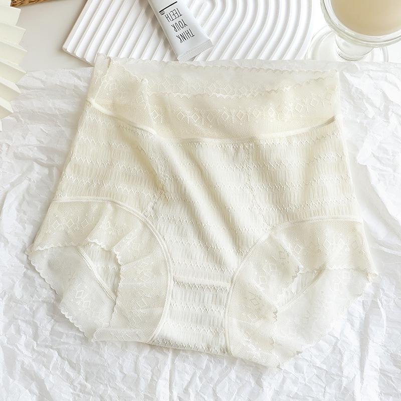 Кружевные бесшовные трусы средней талии компрессионное нижнее белье лето 7A антибактериальные трусики-треугольники из шелка тутового дерева для девочек