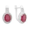 Серебряные серьги с натуральным рубином 4.846ct, фианитами (2165231)