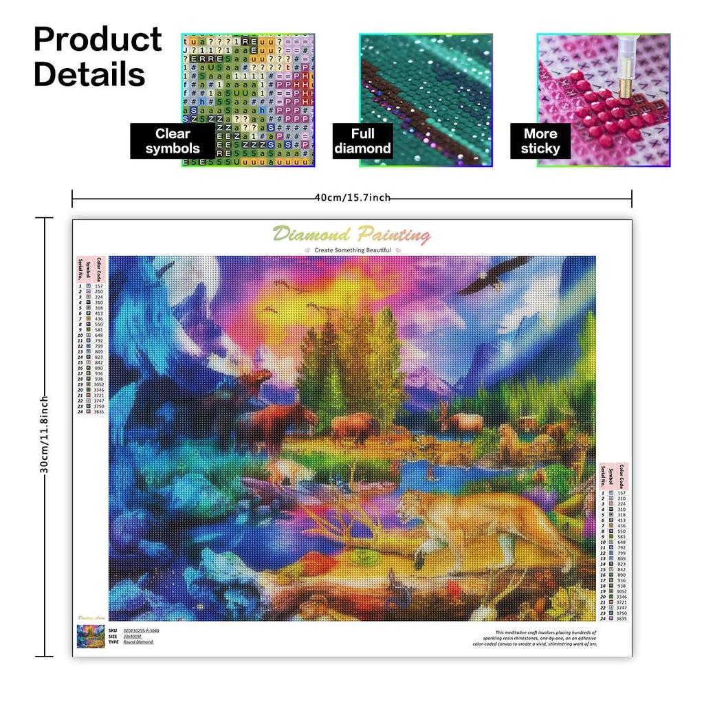 Рамка 5D полная круглая алмазная живопись Лев Корова горный хрусталь фотографии Алмазная вышивка комплект мозаики животных домашний декор 30x40 см