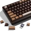 XVX Shine-Thru Keycaps - 133-Key Cherry Profile Double-Shot PBT Keycaps for 60%/75%/100% Retro Gaming Mechanical Keyboards - Coffee Brown