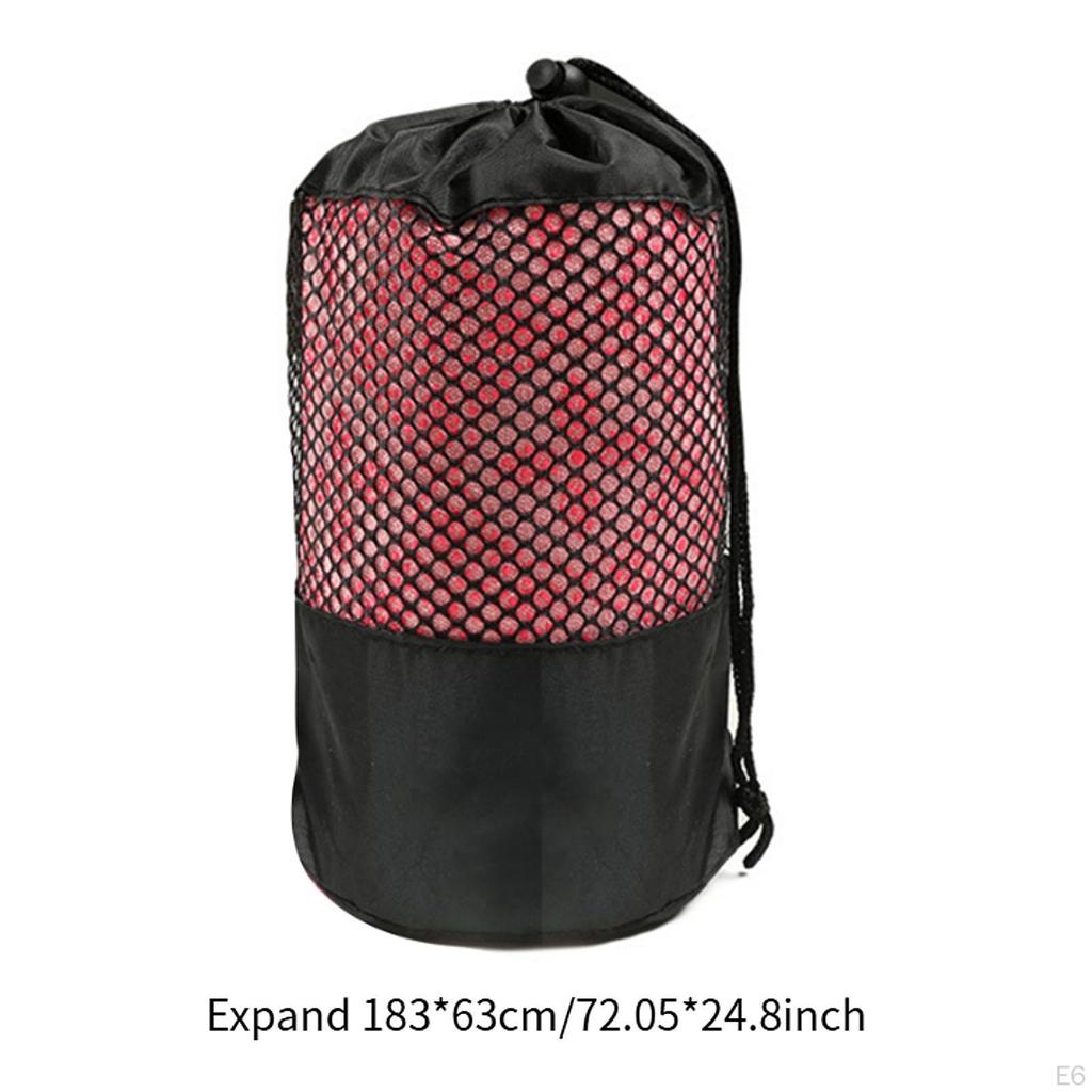 Mat Towel Non Slip Grip with Mesh Bag Equipment Soft Microfiber for Home Gym Training Workout