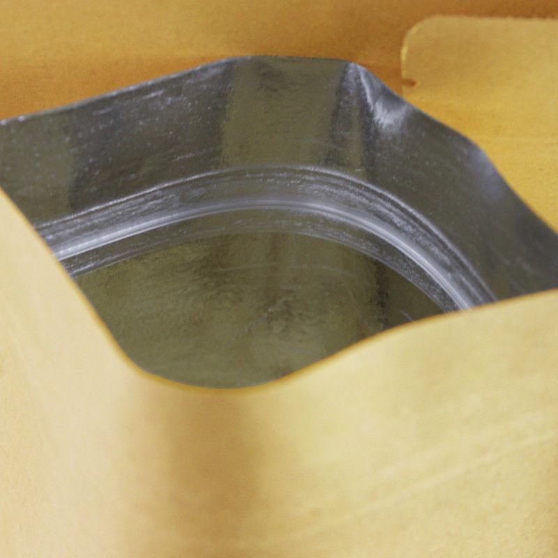 20 шт. Пауч-пакеты дой-пак из крафт-бумаги и алюминиевой фольги для упаковки пищевых продуктов(размер: 9*14)