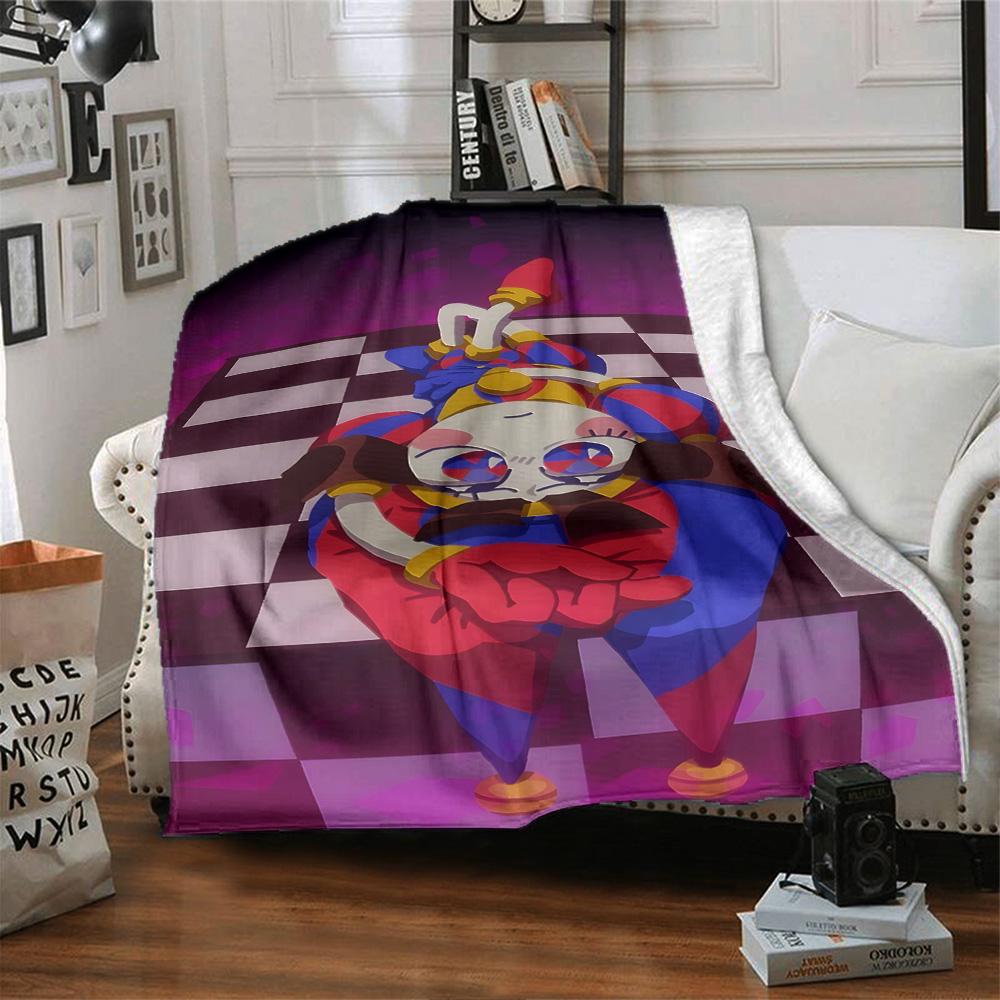 Colorful Pomni Friend Blanket Soft Warm Cozy Great for Bed Office Chair Four Seasons Multipurpose Warmthful Decor