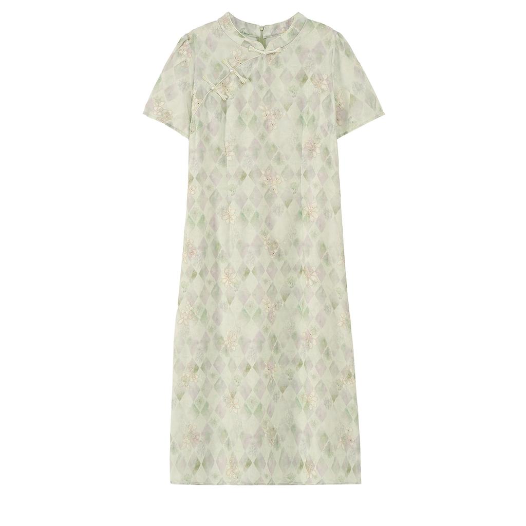 Large size women's clothing new Chinese style improved cheongsam dress 2026 summer small fresh skirt 244840