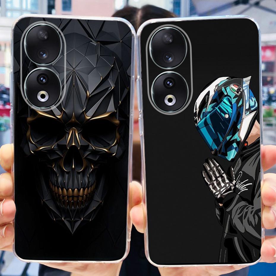 Для Honor 90 / 90 Pro / 90 Lite Модный Чехол из Силикона с Металлическим Узором в Стиле Дракона Для Honor90 90Pro 90lite Мягкие ТПУ Чехлы для Телефона