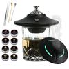 Electric Rechargeable Whiskey Smoker Kit Cocktail Smoker Kit with 8 Wood Chips Ice Stones Accessories for Bourbon Whiskey 7