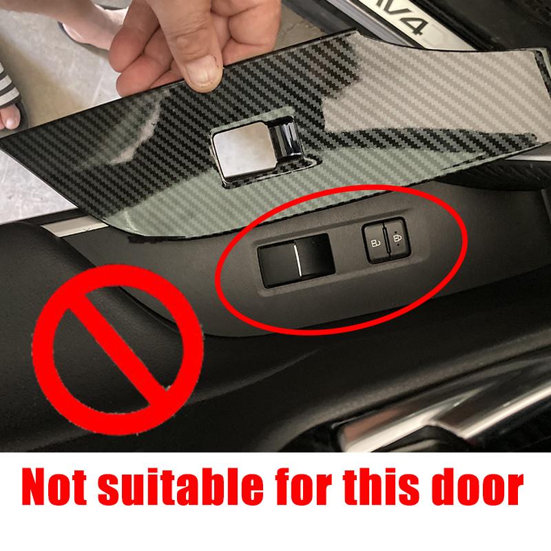 Stainless Car Door Armrest Panel Window Switch Lift Buttons Covers Trim Stickers For Toyota RAV4 XA50 2019-2021 2022 2023 2024
