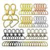 120pcs Snap Key Ring Rotating D Shaped Metal Lanyard Hook Ring for Pet Collar Backpack Handbag