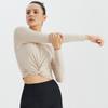 Huit Twisted Long Sleeve Crop Tee Htwtl3k06t
