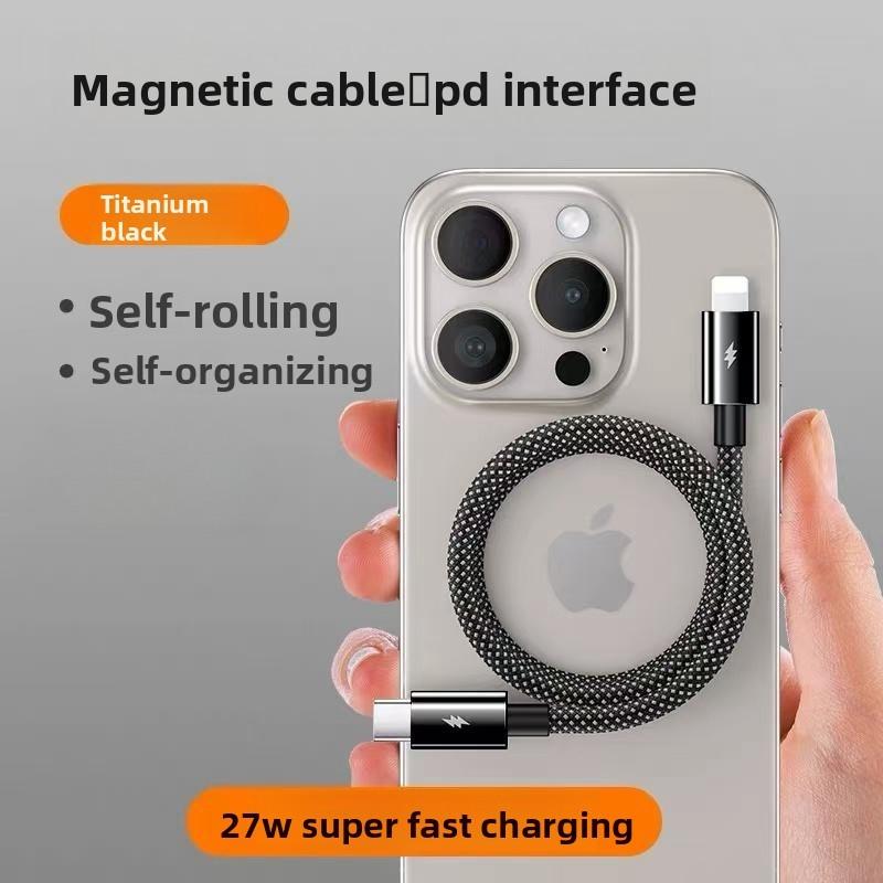 Магнитный USB-C кабель для зарядки с быстрой зарядкой 100 Вт для Apple iPhone 15, устройств Huawei