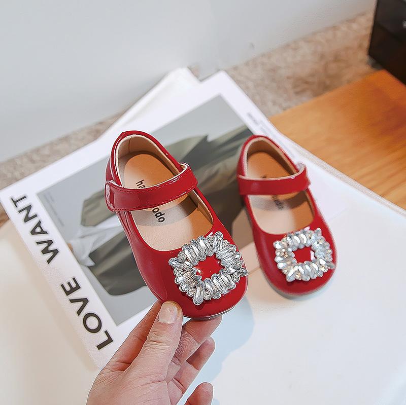New Girls Moccasin Shoes Soft Breatheable Non-slip Children Fashion Casual Shoes Rhinestones Round-toe Hook & Loop Drop Shipping