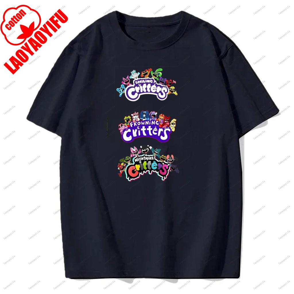 Smiling Critters T-shirts Breathable Camisetas Harajuku Tops Men T Shirt Casual for Daily Wear and Casual Outings
