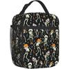 Dancing Skeletons Party Halloween Lunch Bag Insulated Lunch Box for Women Men Reusable Lunch Cooler Bag for Office Picnic