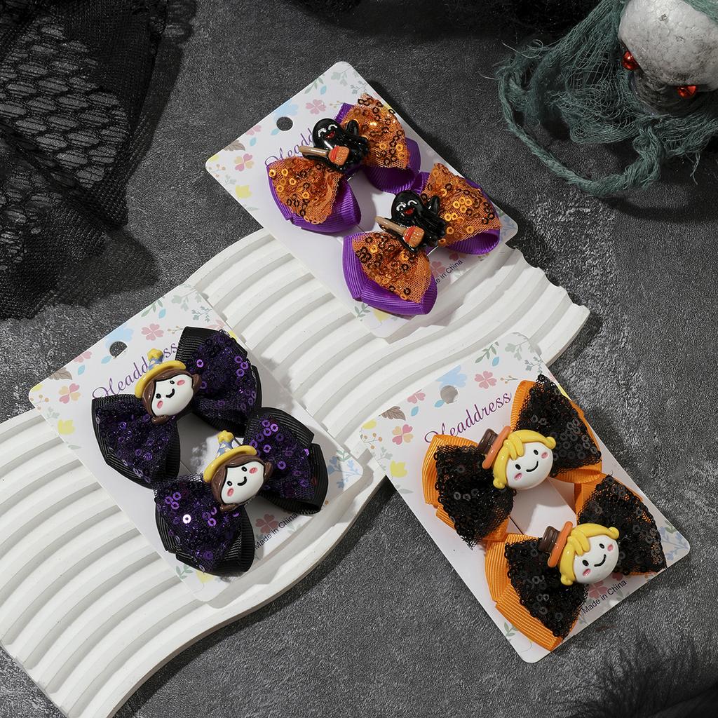 2 шт. Новые милые модные Хэллоуин мультяшные бантики Прекрасные заколки для волос для девочек Детские головные уборы Зажим для волос Заколки для волос Аксессуары для волос