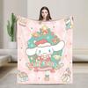 Рождественский флисовый плед Cinnamoroll Забавные пледы для кровати дивана 125*100 см Плюшевое тонкое одеяло